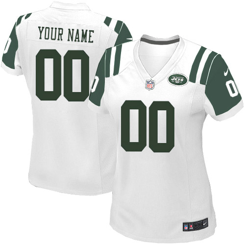 Nike New York Jets Customized White Stitched Women's NFL Jersey